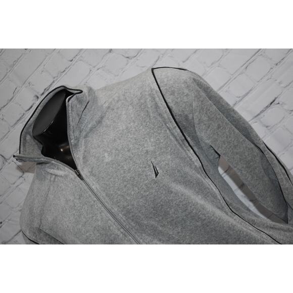 Nautica Velour Athletic Jacket Mens Size Large Y2K Style Hip Hop Polyester Blend - Picture 9 of 9